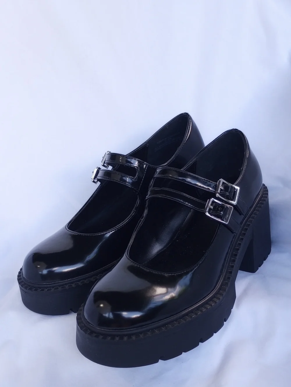 Madden Girl Black Patent Mary Jane Platform Heels